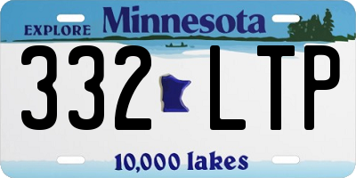 MN license plate 332LTP