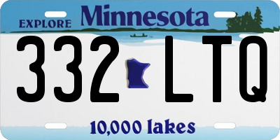 MN license plate 332LTQ