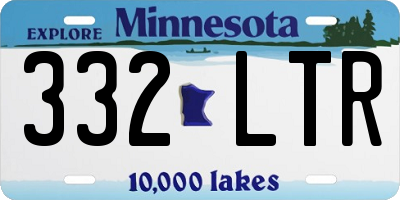 MN license plate 332LTR