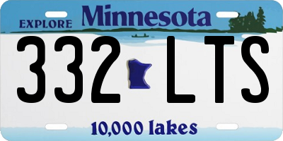 MN license plate 332LTS