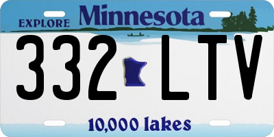 MN license plate 332LTV