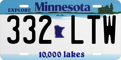 MN license plate 332LTW