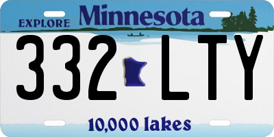 MN license plate 332LTY