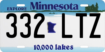 MN license plate 332LTZ