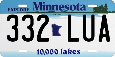 MN license plate 332LUA