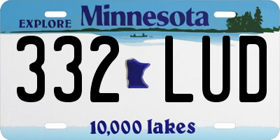 MN license plate 332LUD