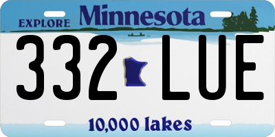MN license plate 332LUE