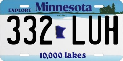MN license plate 332LUH