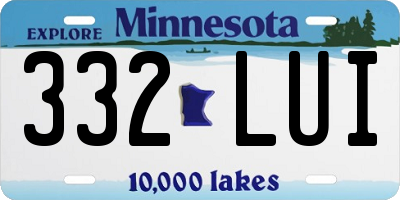 MN license plate 332LUI