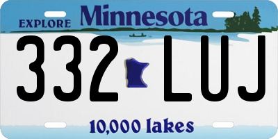 MN license plate 332LUJ