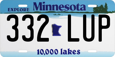 MN license plate 332LUP