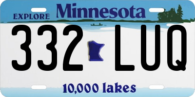 MN license plate 332LUQ