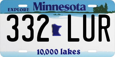 MN license plate 332LUR