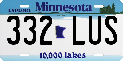MN license plate 332LUS