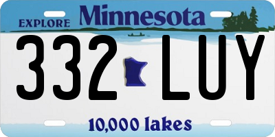MN license plate 332LUY
