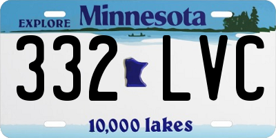 MN license plate 332LVC