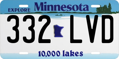 MN license plate 332LVD