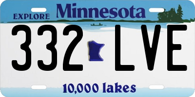 MN license plate 332LVE