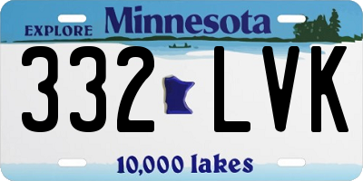 MN license plate 332LVK