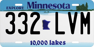 MN license plate 332LVM