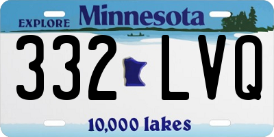 MN license plate 332LVQ