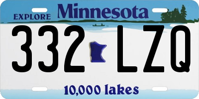 MN license plate 332LZQ