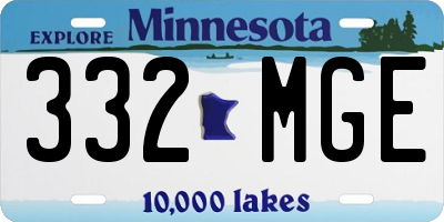 MN license plate 332MGE