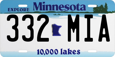 MN license plate 332MIA