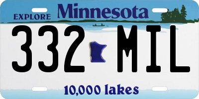 MN license plate 332MIL