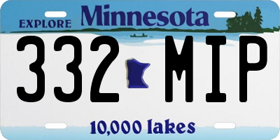 MN license plate 332MIP