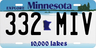 MN license plate 332MIV