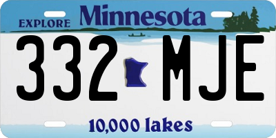 MN license plate 332MJE