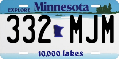 MN license plate 332MJM
