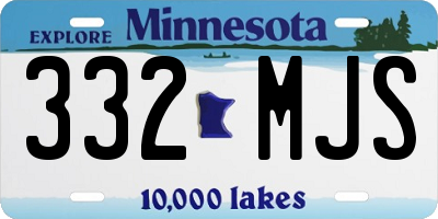 MN license plate 332MJS