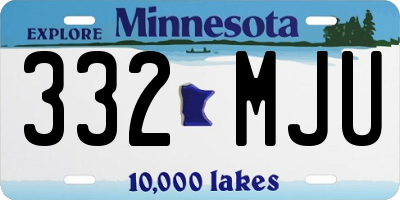 MN license plate 332MJU