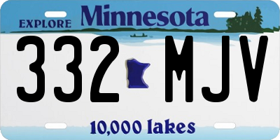 MN license plate 332MJV
