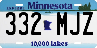 MN license plate 332MJZ