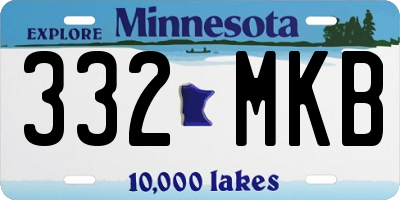 MN license plate 332MKB
