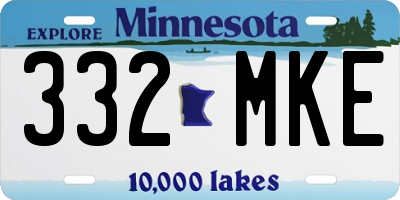 MN license plate 332MKE