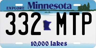 MN license plate 332MTP