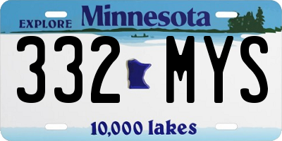 MN license plate 332MYS