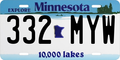 MN license plate 332MYW