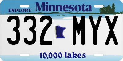MN license plate 332MYX