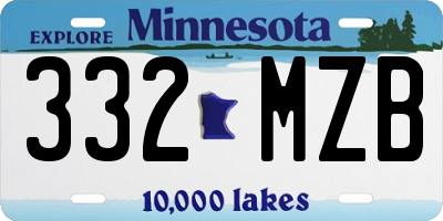 MN license plate 332MZB
