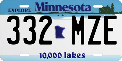 MN license plate 332MZE