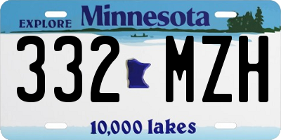 MN license plate 332MZH