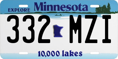 MN license plate 332MZI