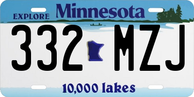 MN license plate 332MZJ