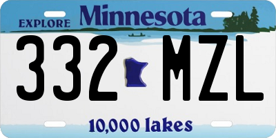 MN license plate 332MZL