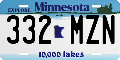 MN license plate 332MZN